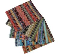 Hsthe Sea Tela Estampada Africana de algodón y Lino con patrón étnico, 5 uds., Utilizada para Costura Artesanal, pañuelo para la Cabeza, Proyecto Artesanal