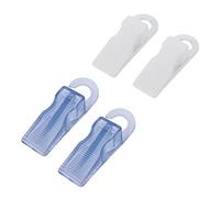 Hsthe Sea - Tope de goma para puerta, 4 piezas, cuña de goma, altura ajustable, resistente a los arañazos y diseño antideslizante, con gancho (transparente, blanco)