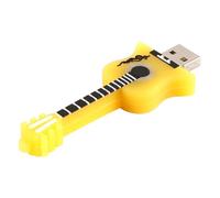 Hsthe Sea Unidad Flash USB de 32 GB USB 2.0 con Forma de Guitarra, Memoria de Dibujos Animados, para Almacenamiento de Datos (Amarillo)