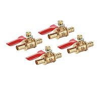 Hsthe Sea Válvula de cierre de válvula de bola de 4 piezas, 2 lados 8 mm manguera mango de operación de 180 grados Válvula de bola de latón Válvula de cierre de púas Tubo