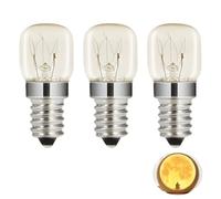 HstiaLving Paquete de 3 bombillas E14 de 25 W para horno, tipo T22, luz blanca cálida de 2700 K, aptas para hornos, parrillas, lámparas de sal, microondas, máquinas de coser y refrigeradores