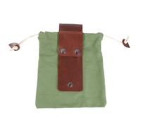 HSTWODE 1 bolsa de lona para el pienso para senderismo, fruta, bolsa plegable de piel con cordón y hebilla, para camping, senderismo, cosecha, recolección, verde, Practicidad