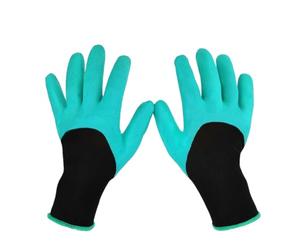 HSTWODE 1 par de guantes de jardinería, impermeables y transpirables. Con/sin garras para excavar, plantar y deshierbar. (Sin garras)