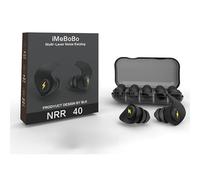 HSTWODE 1 par de tapones de silicona Plus diez cabezales de esponja de repuesto, tapones para dormir, para el día a día en viajes, para dormir o estudiar (negro, talla única)