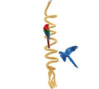 HSTWODE 1 percha de cuerda para pájaros, extralarga, cuerda en espiral, columpio de juguete, jaula de pájaros, accesorio de barra, juguete de escalada para loros, periquito (amarillo, 1,5 metros)