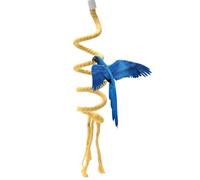 HSTWODE 1 percha de cuerda para pájaros, extralarga, cuerda en espiral, columpio de juguete, jaula de pájaros, accesorio de barra, juguete de escalada para loros, periquito (amarillo, 1 metro)