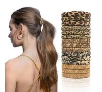 HSTWODE 15 diademas para mujer, bandas elásticas gruesas para el pelo, coleta, diseño de leopardo, toalla de mano, cuerda para el pelo, para hombres y mujeres