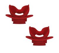 HSTWODE 2 boquillas de silicona con soporte para la lengua, goma de mordida cómoda para snorkel, buceo y tubo de respiración, accesorio de buceo universal, boquilla de repuesto para buceo libre (rojo)