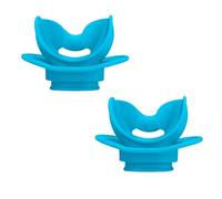 HSTWODE 2 boquillas de silicona con soporte para la lengua, goma de mordida cómoda para snorkel, buceo y tubo de respiración, accesorio de buceo universal, boquilla de repuesto para buceo libre (azul)