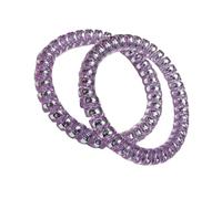 HSTWODE 2 gomas para el pelo sin dejar rastro, para coletas en espiral, bobinas de plástico, para mujeres y niñas, accesorios de moda (morado)
