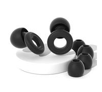 HSTWODE 2 pares de tapones de silicona y tapones de repuesto para dormir, para el día a día en viajes, para dormir o estudiar (negro, talla única)