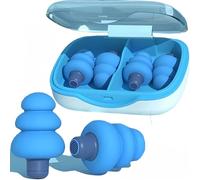 HSTWODE 2 pares de tapones para dormir ohropax, tapones para los oídos, tapones para dormir, tapones para los oídos contra el ruido, ideales para viajar, dormir y aprender (azul, talla única)