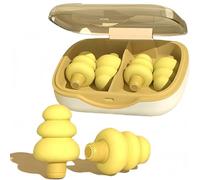 HSTWODE 2 pares de tapones para dormir ohropax, tapones para los oídos, tapones para dormir, tapones para los oídos contra el ruido, ideales para viajar, dormir y aprender (amarillo, talla única)