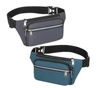 HSTWODE 2 unidades riñonera cinturón cinturón unisex moderno bolso bandolera para exterior viaje senderismo entrenamiento perro mujer y hombre, 1 Azul + 1 Gris, talla única, Con estilo