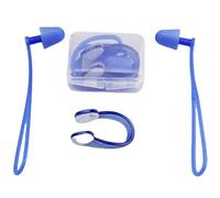 HSTWODE 4 pares de tapones de silicona con pinza para la nariz, tapones para los oídos, para evitar que el agua entre en las orejas y la nariz al nadar (azul, talla única)