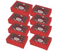 HSTWODE 8pcs geschenkkarton,geschenk box groß,verpackungen,durchsichtige geschenkbox,wird für Geschenke Partys, Weihnachten verwendet (Schneemann)