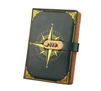 HSTWODE Diario retro con cerradura, formato A5, papel grueso, diseño simple y moderno, práctico cuaderno para estudiantes con cerradura de combinación (verde oscuro)
