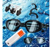 HSTWODE Gafas de natación ópticas con intensidad visual, dioptrías: de -0 a -6,0, antivaho, protección UV, ajuste perfecto, incluye caja estable (noche oscura, -6,0)