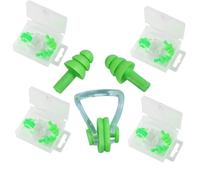 HSTWODE Juego de 4 pares de tapones de silicona con pinzas para la nariz, tapones para los oídos, tapones para los oídos para nadar para evitar que el agua entre en las orejas y la nariz al nadar