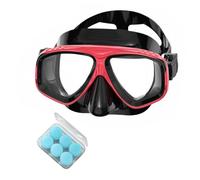 HSTWODE Myopie - Gafas de buceo ajustables de -8,0 a 0, con 3 pares de tapones para los oídos, gafas de buceo para adultos (rojo, -7,0)