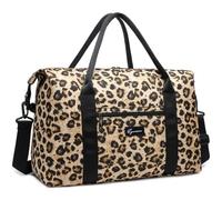 HSTWODE Sporttasche Reisetasche groß Gym Bag Faltbar Schwimmtasche Trainingstasche leicht Duffel Bag für Sport Fitness Reisen geeignet für Männer und Frauen, estampado leopardo, Estilo escandinavo
