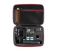 HSU Funda Transporte para GoPro, Bolsa Viaje Portátil Impermeable para Cámaras Acción Hero 13/12/11/10/9/8/7/6/5/4/3 y Accesorios (Tamaño Grande, Rojo)