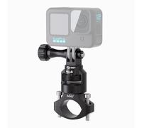 HSU Soporte de Manillar Bicicleta Moto Compatible con GoPro, Montaje para Manillar de Metal Ajustable Giratorio de 360 Grados para Cámaras de Acción