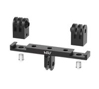 HSU Soporte Doble Aluminio para GoPro, Adaptador Doble Montura para Cámara, Orificio Extensión de Zapata Fría para Cámara Acción