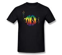 Hsuail Hombres Clásico de Arco Iris Phish Camiseta, L, Negro