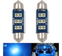 HSUN Bombilla LED Festoon C5W de 39 mm, bombillas LED de 12 V-14 V sin error de Canbus con 6 LED de chip SMD3030 para luz de lectura, mapa, domo, cajuela y más del interior del automóvil, paquete de 2