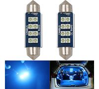 HSUN Bombilla LED Festoon C5W de 42 mm, 12 V-14 V 569 578 212-2 2112 2122 214-2 Canbus sin errores con chip SMD3030 de 8 LED para luz de mapa de cúpula interior y más, paquete de 2, azul hielo