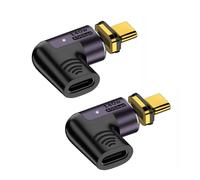 Hsupez 2 adaptadores magnéticos USB C, PD 140 W, 40 Gbps, adaptador magnético tipo C, tipo C hembra a macho, 8 K @ 60 Hz, compatible con Thunderbolt 3/4, adecuado para portátiles, teléfonos móviles