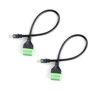 Hsupez 2 adaptadores RJ12 macho a 6 pines de bloque de terminales de tornillo para teléfono Cat3, cable de extensión RJ12 6P6C macho a cable telefónico de 6 pines, para ordenador de escritorio, DVR