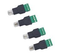 Hsupez 4 unidades RJ11 6P4C 4 Pin Conector Tornillo Conector Modular para Cableado Estructurado