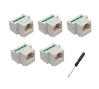 Hsupez 5 unidades RJ11 CAT3 Keystone teléfono módulo RJ11 hembra a 4 pines tornillo terminal conector conector CAT3 abrazadera sin soldadura adaptador Keystone conector conector conector de voz