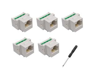 Hsupez 5 unidades RJ11 CAT3 Keystone teléfono módulo RJ11 hembra a 4 pines tornillo terminal conector conector CAT3 abrazadera sin soldadura adaptador Keystone conector conector conector de voz
