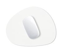 Hsurbtra Alfombrilla de Mouse Ovalada pequeña con Textura de Primera Calidad de 8.7 x 7.1 Pulgadas, Color Blanco, Grosor de 3 mm, Antideslizante, Impermeable, de Goma, Bonita Alfombrilla de