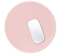 Hsurbtra Alfombrilla de mouse rosa, alfombrilla de mouse redonda pequeña con textura premium de 22 x 22 cm, borde cosido, antideslizante, impermeable, bonita alfombrilla de mouse para oficina, hogar,
