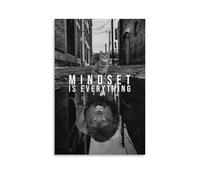 HSUREWTRK Mindset Is Everything - Póster estético para pared, lienzo decorativo, pintura vintage, para sala de estar, dormitorio, decoración de habitación, 40 x 60 cm, estilo sin marco