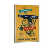 HSUREWTRK Póster estético de Strangers on a Train para pared, lienzo decorativo, pintura vintage para sala de estar, dormitorio, decoración de habitación, 20 x 30 cm, estilo marco