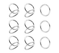 HSUYUN 15 Piezas Mosquetón Redondo de Aleación, 38 mm Anillo de Mosquetón, Aleación de Zinc Mosqueton para Mochilas, Bolsos y Cinturones