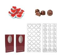 HSUYUN 2 Piezas Molde Policarbonato Chocolate, 3D Transparente Moldes Bombones, Forma de Corazón de Amor y Rosa Molde Chocolate Holografico, Multifuncional Moldes de Plastico