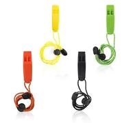 HSUYUN 4 Piezas Silbato Supervivencia, con Cordón Silbato de Emergencia, Banda Dual Portátiles Silbatos de Emergencia, 4 Colores para Acampar, Montañismo, Viajes