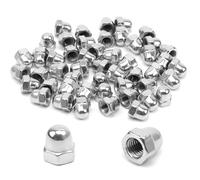 HSUYUN 50 Piezas M6 Tuercas de Sombrerete de Acero Inoxidable, Tuercas Hexagonales DIN1587 M6, Tuerca de Sombrero Resistente para Estructuras Metálicas, Madera y Maquinaria