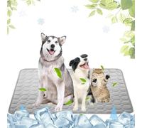 HSUYUN Alfombra Refrescante Perro S, 50 × 40 cm Manta Refrescante para Perros, Seda Hielo Cama Fria para Perros, Gris Cooling Mat Dog, Alta Disipación Térmica, Suave, Adecuada para Perros y Gatos