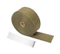 HSUYUN Cinta Anticalorica Escape, 50 mm X 5 m Cinta Anticalorica, Titanio Cinta Termica Moto, Banda para Escape con Bridas Metálicas, para la Fijación de Escudos Térmicos de Automóviles