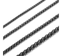 HSWYFCJY Señoras Caballeros de acero inoxidable de plata de oro ferrosos caja de cadena de enlace collar collar de ancho 2-4 MM Longitud 45-70 CM