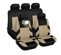 HSXDTK Fundas Asientos Coche para Toyota HV Yaris RZ RC RS C-HR, Protector de Asiento Delantero para Delantero y Trasero, Funda Coche Transpirable,5 Seats-Beige