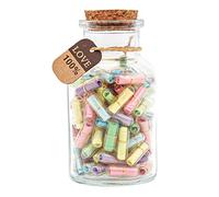 HSXIANG Letras de cápsula con mensaje en una botella de vidrio, mensaje de cápsula para novio/novia, carta de amor para el día de San Valentín, cumpleaños, (color mezclado, 100 unidades)