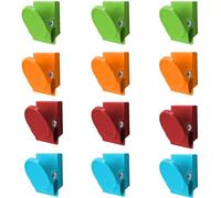 Hsyadazi 12 Piezas De Pinzas Magnéticas, Pinzas Magnéticas Multicolores (Verde, Rojo Chino, Naranja, Azul) | Para Nevera, Pizarra Blanca Y Decoración